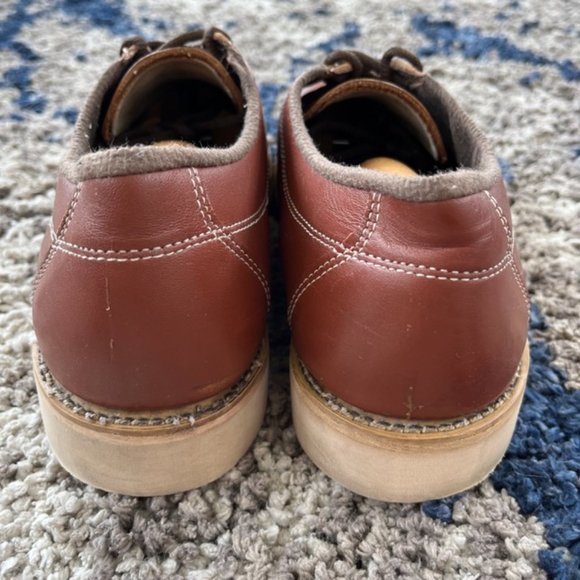 Vintage Knapp Brown Cush-N-Crepe Leather Shoes Made In USA Men’s 9 US Alden Sole - Picture 6 of 12
